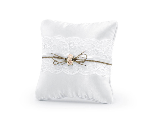 White ring pillow with roses - 1 pc.