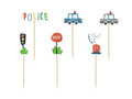 Cupcake pickers Police - 6 pcs.