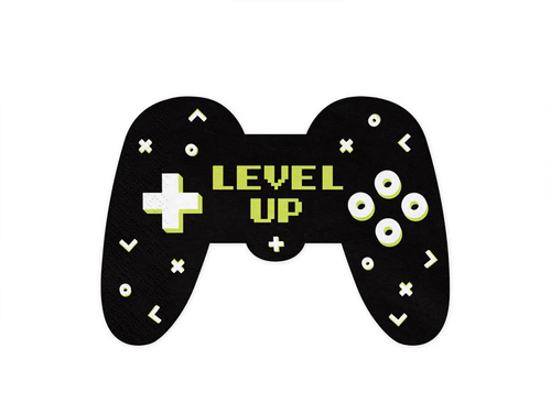 Zestaw obrus + kubeczki + talerzyki + serwetki papierowe Gamer - 37 szt.