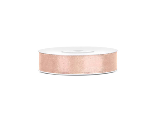 Satin ribbon, light peach, 12 mm / 25 m, 1 pcs.