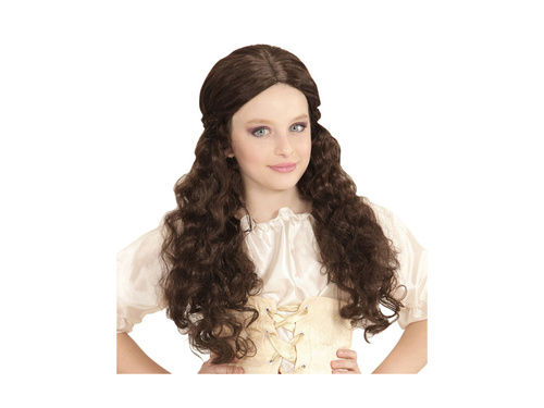 Brązowa peruka średniowiecznej dziewczyny