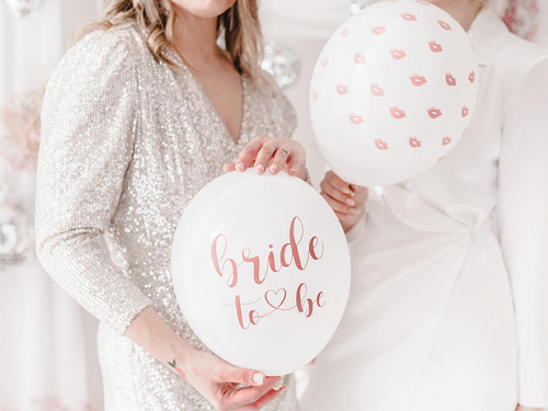 Set of balloons for a bachelorette party Bride to be pink gold - 30 cm - 6 pcs.
