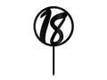 Plexiglass topper black for 18th birthday cake - 1 pc.