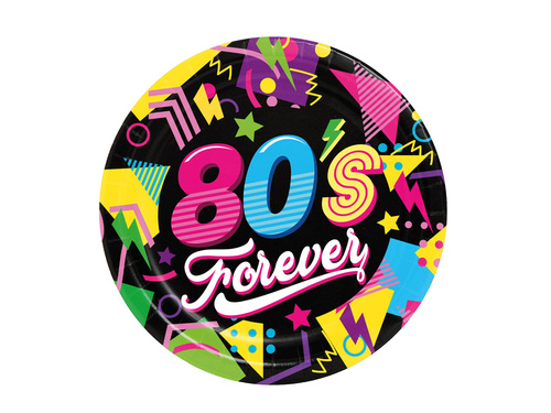 Paper plates 80's Forever - 23 cm - 6 pcs