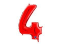 Number 4 red Foil Balloon - 66 cm - 1 pc