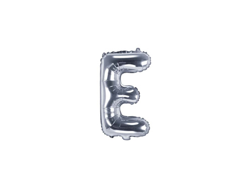 Foil balloon letter "E" silver - 35 cm