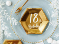 Gold eighteenth birthday plates - 20 cm - 6 pcs.