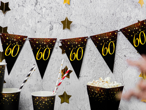 Sparkling flag banner for sixtieth birthday - 5m