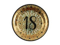Sparkling eighteenth birthday plates - 22,5 cm - 10 pcs.