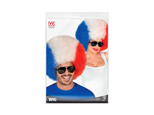 Peruka kręcona kibic - Francja