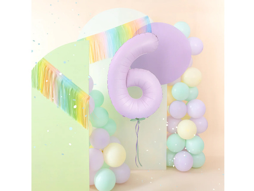 Number 6 Lilac Foil Balloon - 100 cm - 1 pc