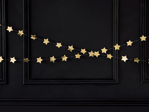 Banner garland Stars of gold - 360 cm - 1 pcs.