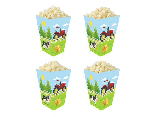 Pudełka na popcorn Farma - 6 szt.