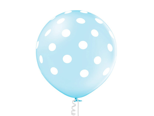 Large blue balloon with white dots - 64 cm - 1 pc.