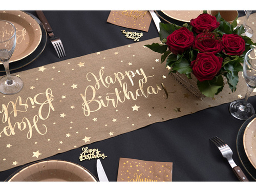Happy Birthday kraft runner - 28 cm x 3 m - 1 pcs.