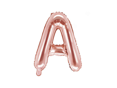Foil balloon letter "A" pink and gold - 35 cm