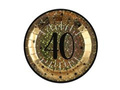 Sparkling fortieth birthday plates - 22,5 cm - 10 pcs.