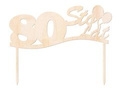 Topper drewniany na tort 80 sto lat - 1 szt.