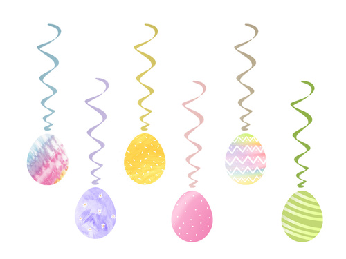 Hanging decoration Easter eggs Pastel Easter eggs - 6 pcs.