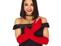 Pair of red gloves - 45 cm