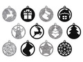 Felt christmas tree hanging decoration - 10 cm - 12 pcs