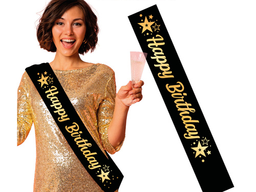Black Sash Happy Birthday - 1 szt.