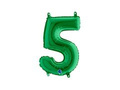 Mini Shape Number 5 Green Foil Balloon - 36 cm - 1 pc
