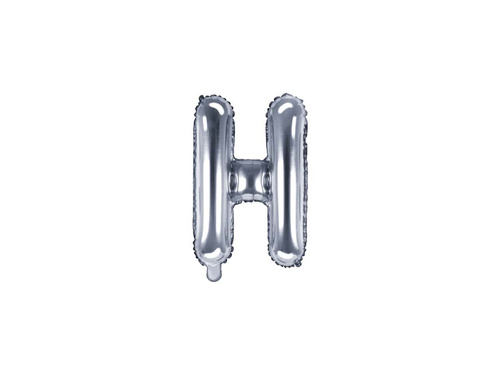 Foil balloon letter "H" silver - 35 cm