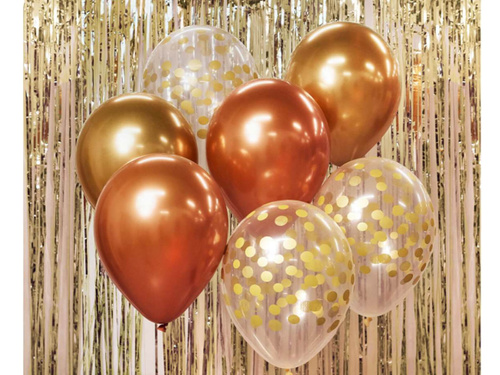 Set of gold-copper balloons - 30 cm - 7 pcs.