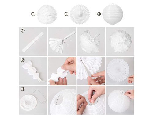 Set of decorations white - 18 pcs.