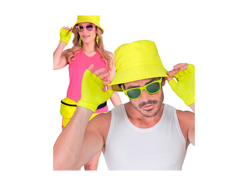 Neonowo żółte rękawiczki bez palców