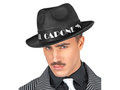Black gangster Al Capone hat  - 1 pc