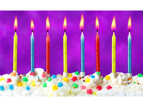 Glitter candles - 12 pcs.