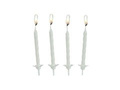 Birthday candles - white - 24 pcs 12 bases