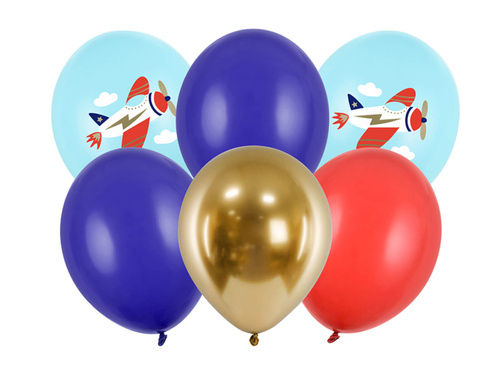 Set of latex balloons Airplane - 30 cm - 6 pcs.