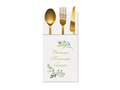 First Holy Communion cutlery pockets with leaves - 40 cm - 25 pcs.