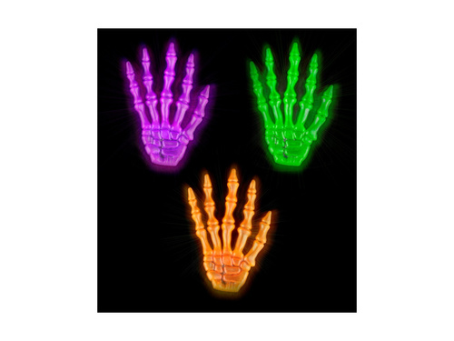 Neonowe trójwymiarowe rękawiczki kościotrupa - 3 kolory, dla dzieci