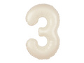 Foil balloon cream number 3 - 100 cm - 1 pc.