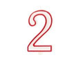 Candle number with red border two - "2"