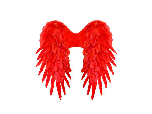 Czerwone składane skrzydła z piór 50×50 cm