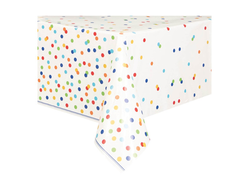 Tablecloth with colorful dots - 137 x 213 cm - 1 pcs.