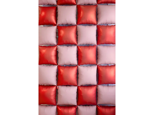 Balony foliowe Kwadraty różowo-czerwone - 35 x 35 cm - 4 szt.
