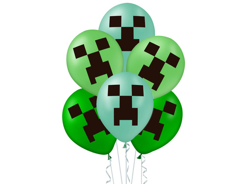 Printed balloons Pixels - 30 cm - 12 pcs.