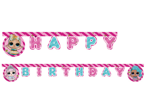 Happy Birthday LOL Glitterati banner - 210 cm - 1 pcs.