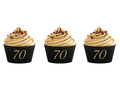 Sparkling cupcake liners for seventieth birthday - 6 pcs.