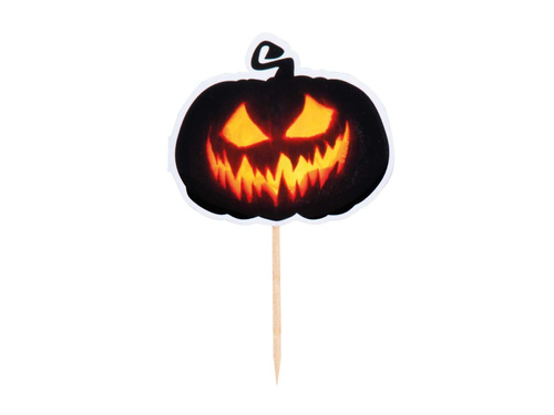 Cocktail sticks Creepy Pumpkin - 12 pc