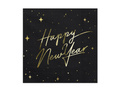 Happy New Year black napkins - 33 cm - 20 pcs.