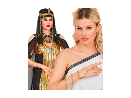 Złota bransoletka-pierścionek z wężem