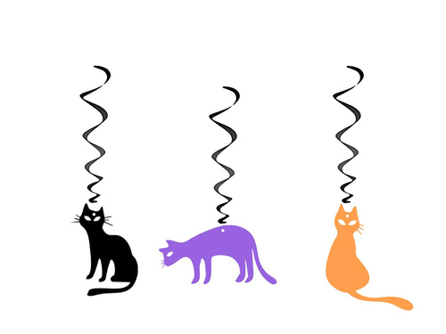 Hanging decoration Cats for Halloween - 3 pcs.