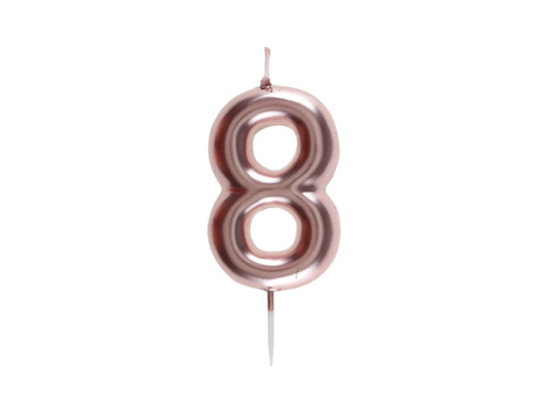 Rose gold number candle - 8 - eight
